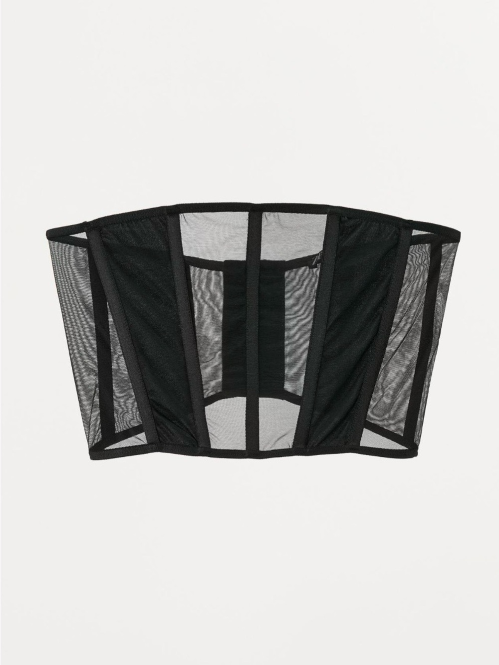 Zara Black Mesh Boned Corset Top